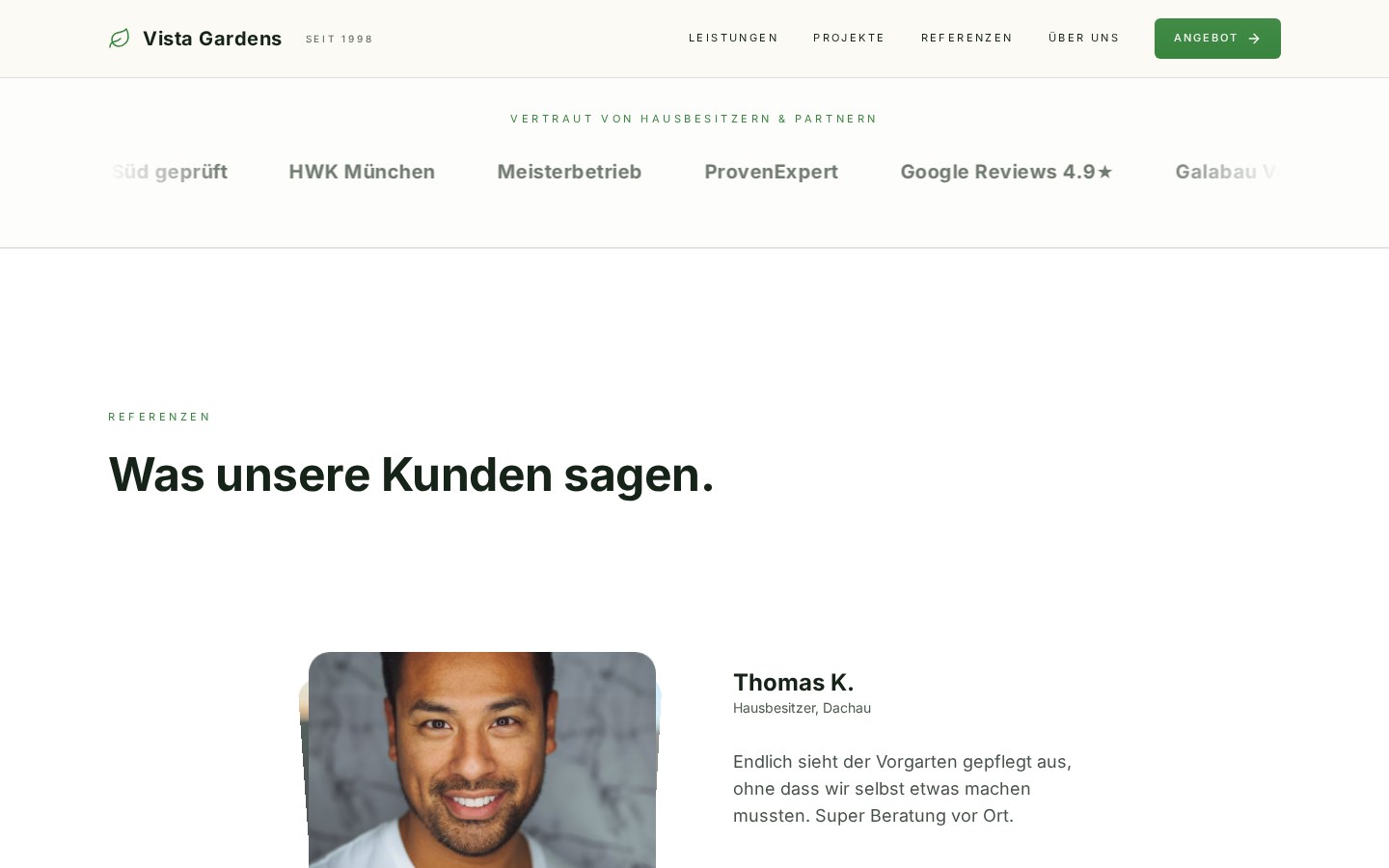 Reference website Landscape gardener from Cologne – Screenshot 2