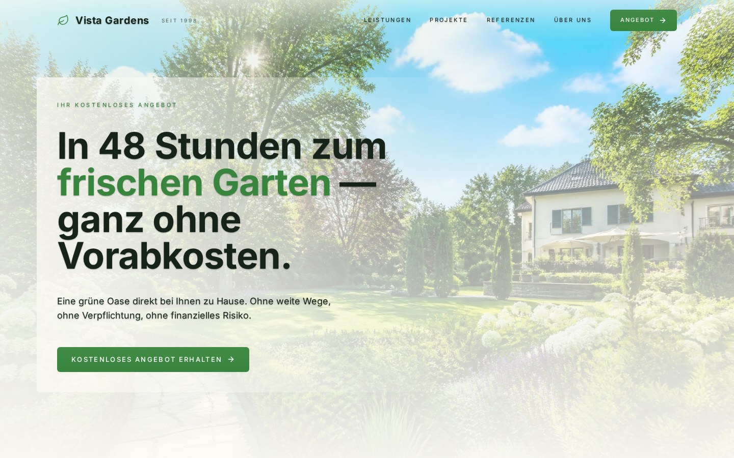 Reference website Landscape gardener from Cologne – Screenshot 1