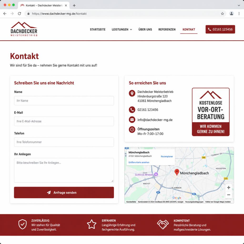 Reference website Roofer from Mönchengladbach – Screenshot 4