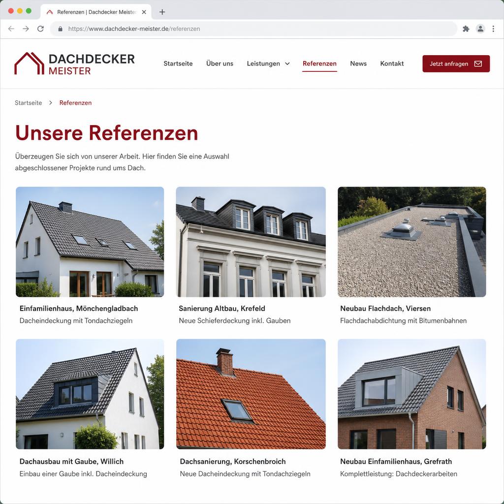 Reference website Roofer from Mönchengladbach – Screenshot 3