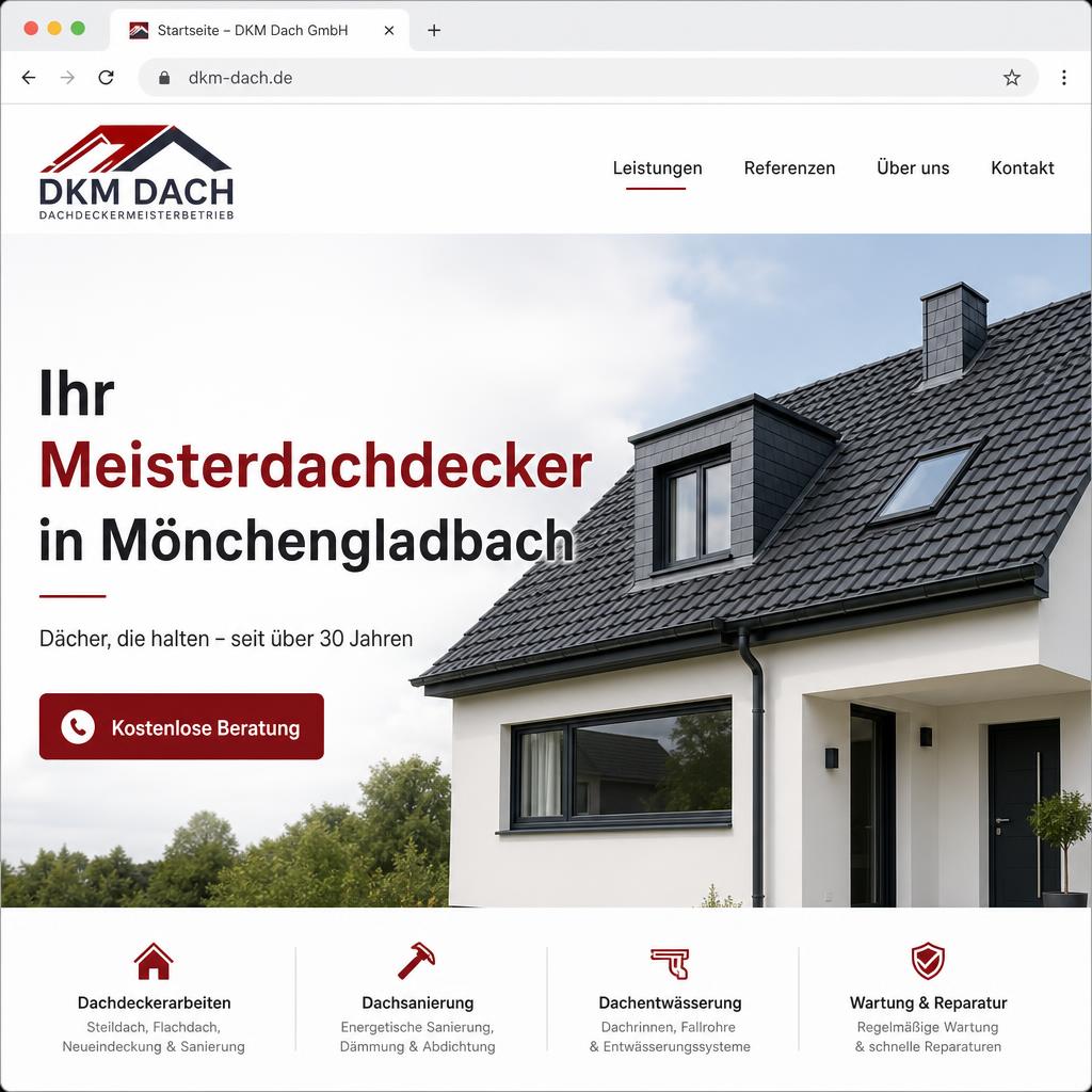 Reference website Roofer from Mönchengladbach – Screenshot 1